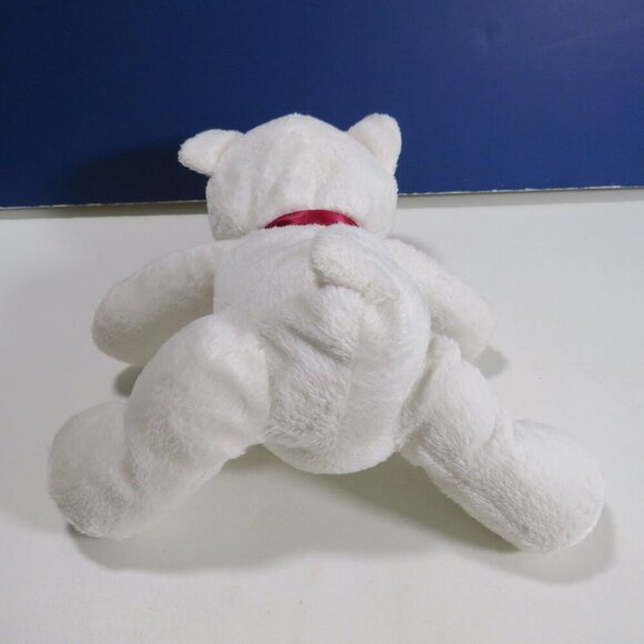 White Bear with Gold Heart Very Soft, Squishable 6.5" tall - Picture 4 of 7